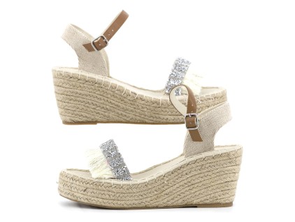 Cuña alta VALENTINA beige